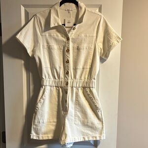 White Button-Up Romper